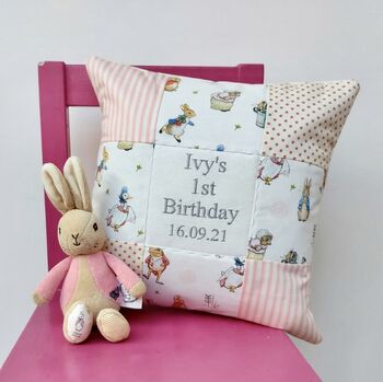 Peter Rabbit© 1st Birthday Cushion, 2 of 7