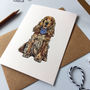 Cocker Spaniel In A Neck Tie Greetings Card, thumbnail 2 of 2