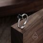 Sterling Silver Natural Black Onyx Droplet Ring, thumbnail 5 of 10