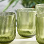 Palermo Set Of Four Green Ribbed Tumblers, thumbnail 4 of 8