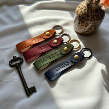 Customised Leather Loop Key Ring Gift, 6 of 6