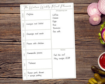 Personalised Weekly Meal Planner Dry Wipe Whiteboard, 7 of 7