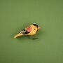 Hand Carved And Painted Small Bird Yellow, thumbnail 1 of 2