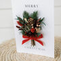 Merry Christmas Dried Flower Bunch Greetings Card, thumbnail 3 of 6
