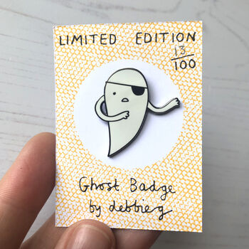 Pirate Ghost Enamel Pin Badge, 2 of 2