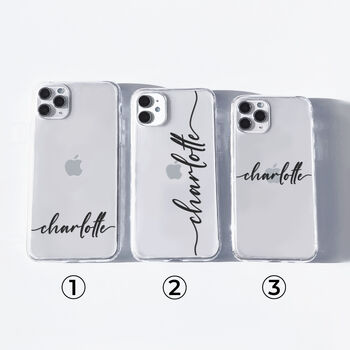 Personalised Name Clear Phone Case, 2 of 8