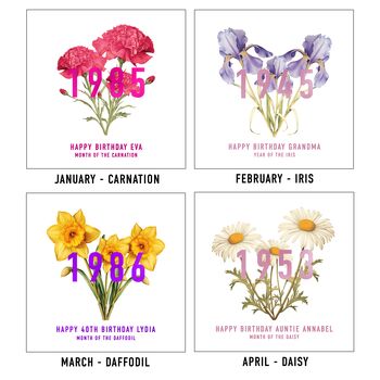 Birth Flower Card With Real Foil, 11 of 12