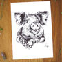 Pig Pen And Ink Illustration Framed Print, thumbnail 2 of 3