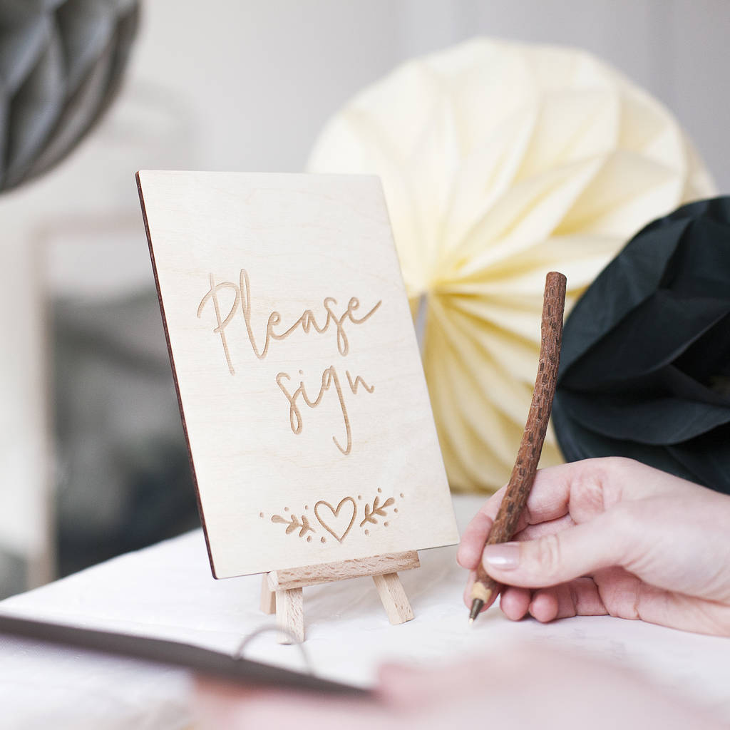 'Please Sign' Wedding Guest Book Sign, 1 of 2