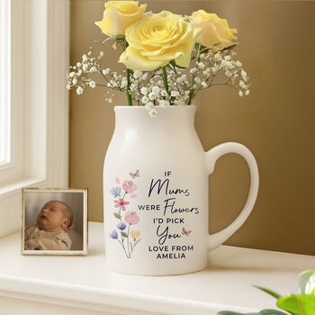 Personalised I'd Pick You Ceramic Flower Jug Vase, 2 of 4