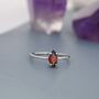 Genuine Red Garnet Ring In Sterling Silver, thumbnail 4 of 10