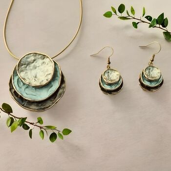 Boho Jewellery Gift Set Layered Earrings And Necklace, 8 of 9