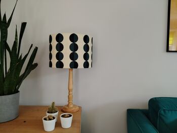 Blue Circles Lampshade Handmade Striking Blue Geometric Lampshade Table Floor Or Ceiling Pendant, 8 of 8