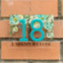 Personalised Acrylic Blue Peony House Door Number Sign, thumbnail 3 of 6