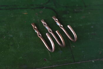 Solid Copper Hooks Hammered Metal Diy Fixing, 5 of 10