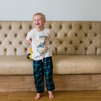 Personalised Daddy, Mummy, Child Digger Matching Pyjamas, 6 of 9