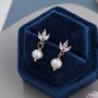 Marquise Cz Trio With Baroque Pearl Dangle Earrings, thumbnail 2 of 12