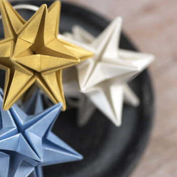 Metallic Origami Paper Star Christmas Bauble, 3 of 4
