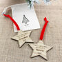 First Christmas As Grandparents Personalised Wooden Star Christmas Decorations, thumbnail 2 of 5