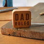 Oak Wooden 'Dad Rules' Square Tape Measure, thumbnail 1 of 5