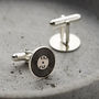 Personalised Silver Vinyl Record Cufflinks, thumbnail 2 of 3