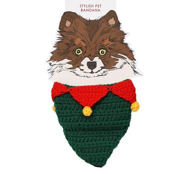 Hand Crocheted Christmas Dog Bandana, 2 of 2