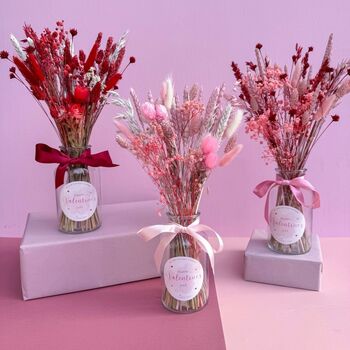 Pink Valentines Dried Flower Gift With Vase, 2 of 3