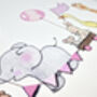 Personalised Pink Animals On Parade Nursery Art Print, thumbnail 5 of 11