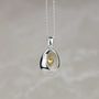 Oval Pendant With Miniature Hanging Heart, thumbnail 3 of 6