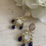Blue Gold Plated Mother Of Pearl Earrings, thumbnail 1 of 4