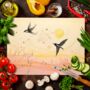 Harmony Of Swifts Textured Glass Chopping Boards, thumbnail 6 of 8