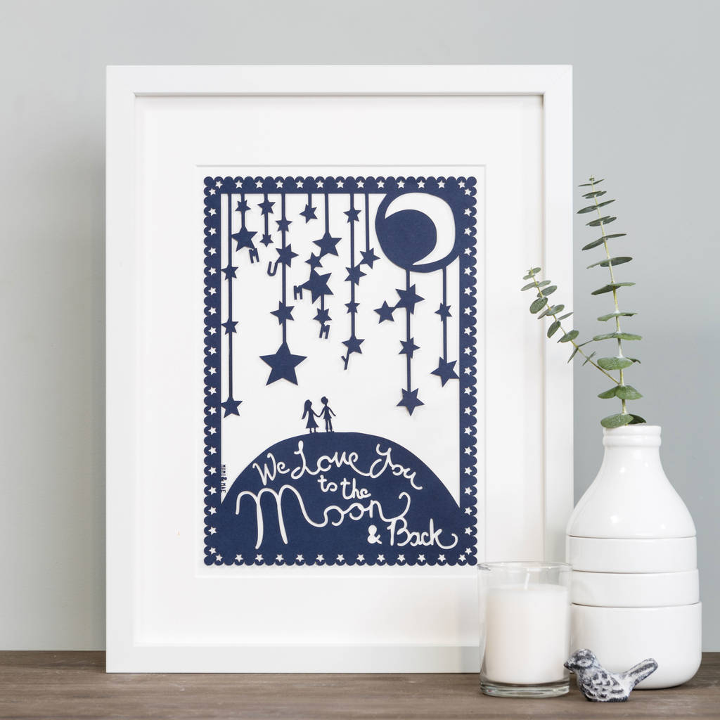 'Love You To The Moon' Picture Or Papercut, 1 of 6