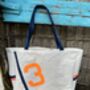 Blooper Large Upcycled Sailcloth Beach Bag, thumbnail 4 of 5