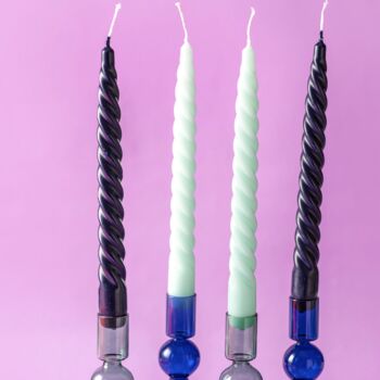 Pack Of Four Coloured Spiral Candles, 7 of 7