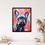 The Pastel Pooch French Bulldog Neon Fun Wall Art Print, thumbnail 4 of 6