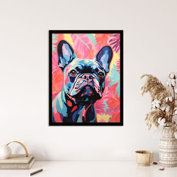 The Pastel Pooch French Bulldog Neon Fun Wall Art Print, 4 of 6