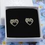 Simple Heart Cat Outline Stud Earrings, thumbnail 1 of 2
