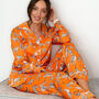 Women's Orange Cheetah Print Pyjamas, thumbnail 1 of 8