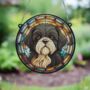 Shih Tzu Black And White Stained Glass Effect Suncatcher, thumbnail 3 of 3