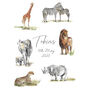 Personalised Safari Animals Children's Art Print, thumbnail 2 of 5