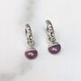 The Orb Ruby July Birthstone Earrings, Silver, thumbnail 1 of 5