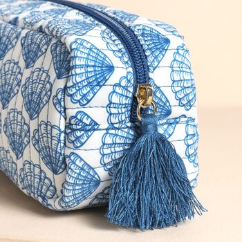 Small Navy Scallop Shell Washbag, 3 of 3