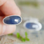 Six Carat Sapphire Cufflinks In Sterling Silver, thumbnail 2 of 3