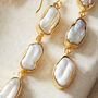 Baroque Pearl Gold Plated Silver Statement Earrings, thumbnail 2 of 6