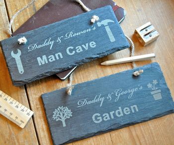 Personalised Daddy And Me Slate Sign, 2 of 5