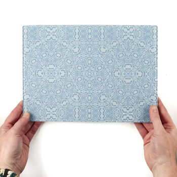 Blue Turkish Flower Worktop Protector Cutting Board, 6 of 12