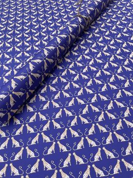 Royal Blue Cheetah Wrapping Paper, 6 of 11