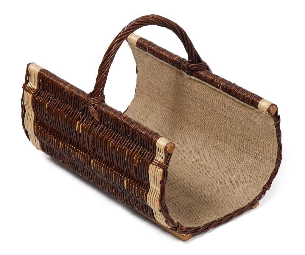 Wicker Willow Log Carrier Basket By Prestige Wicker