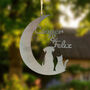 Cat And Dog Personalised Silhouette Steel Moon Crescent, thumbnail 4 of 8