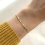 Yellow Gold Engraved Children's Curb Chain Bracelet, thumbnail 1 of 10